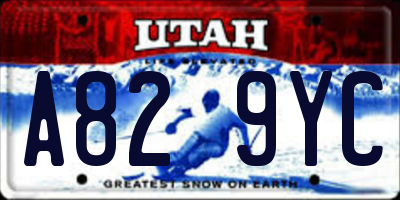 UT license plate A829YC
