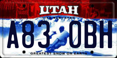 UT license plate A830BH