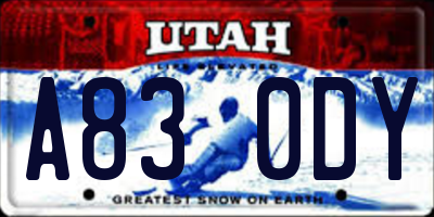 UT license plate A830DY