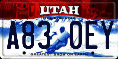 UT license plate A830EY