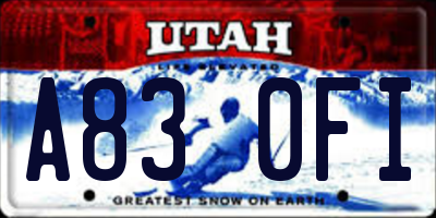 UT license plate A830FI