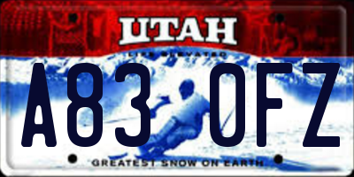 UT license plate A830FZ