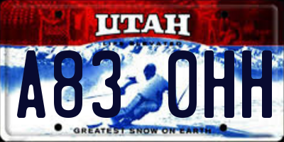 UT license plate A830HH