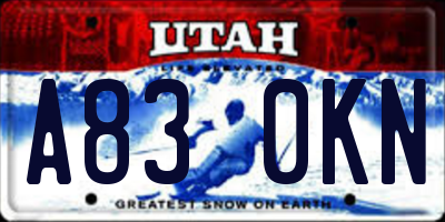UT license plate A830KN