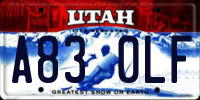 UT license plate A830LF