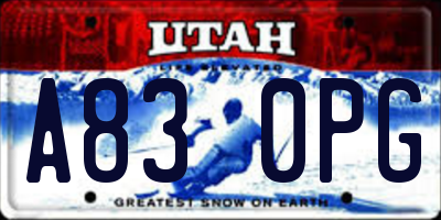 UT license plate A830PG