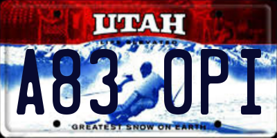 UT license plate A830PI