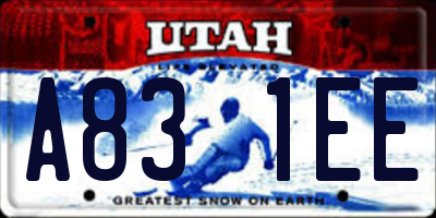 UT license plate A831EE
