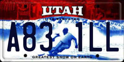 UT license plate A831LL