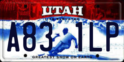 UT license plate A831LP