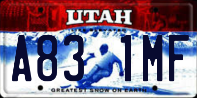 UT license plate A831MF