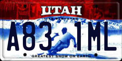 UT license plate A831ML
