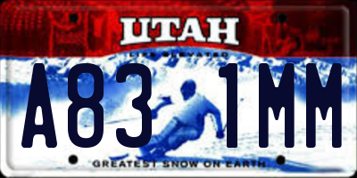 UT license plate A831MM