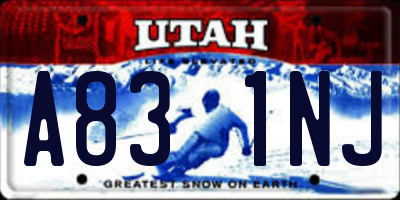 UT license plate A831NJ