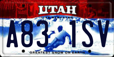 UT license plate A831SV