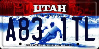 UT license plate A831TL