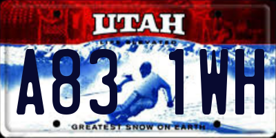 UT license plate A831WH