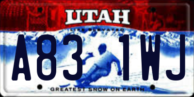 UT license plate A831WJ