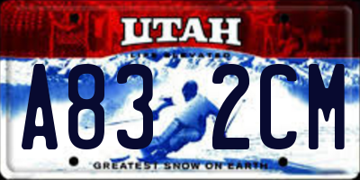 UT license plate A832CM