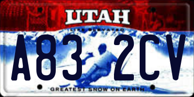 UT license plate A832CV