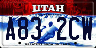 UT license plate A832CW