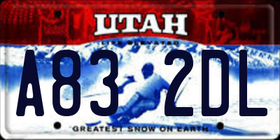 UT license plate A832DL