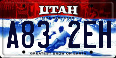 UT license plate A832EH