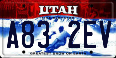 UT license plate A832EV