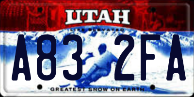 UT license plate A832FA