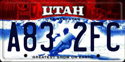 UT license plate A832FC