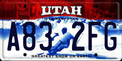 UT license plate A832FG
