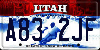 UT license plate A832JF