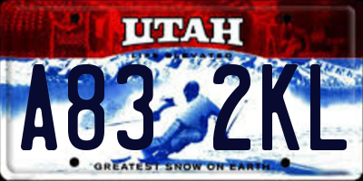 UT license plate A832KL