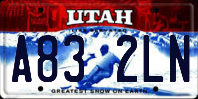 UT license plate A832LN