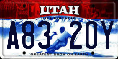 UT license plate A832OY