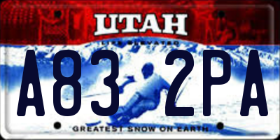 UT license plate A832PA