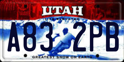 UT license plate A832PB