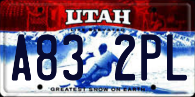 UT license plate A832PL