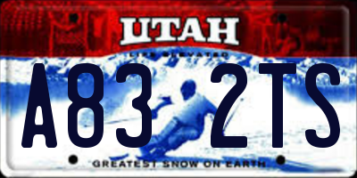 UT license plate A832TS