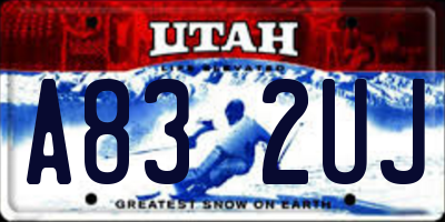 UT license plate A832UJ