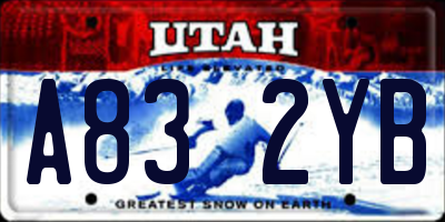 UT license plate A832YB