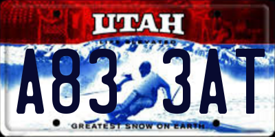 UT license plate A833AT