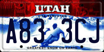 UT license plate A833CJ