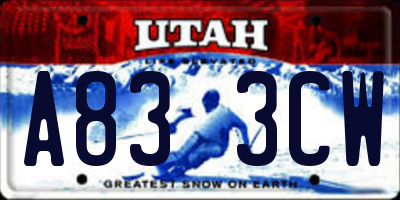 UT license plate A833CW