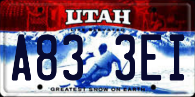 UT license plate A833EI