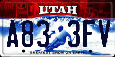 UT license plate A833FV