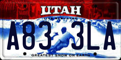 UT license plate A833LA