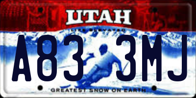 UT license plate A833MJ