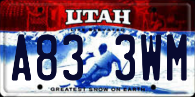UT license plate A833WM