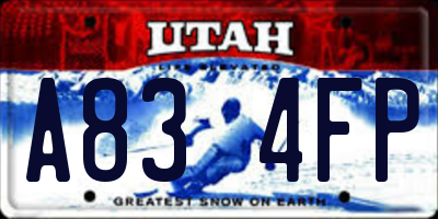 UT license plate A834FP